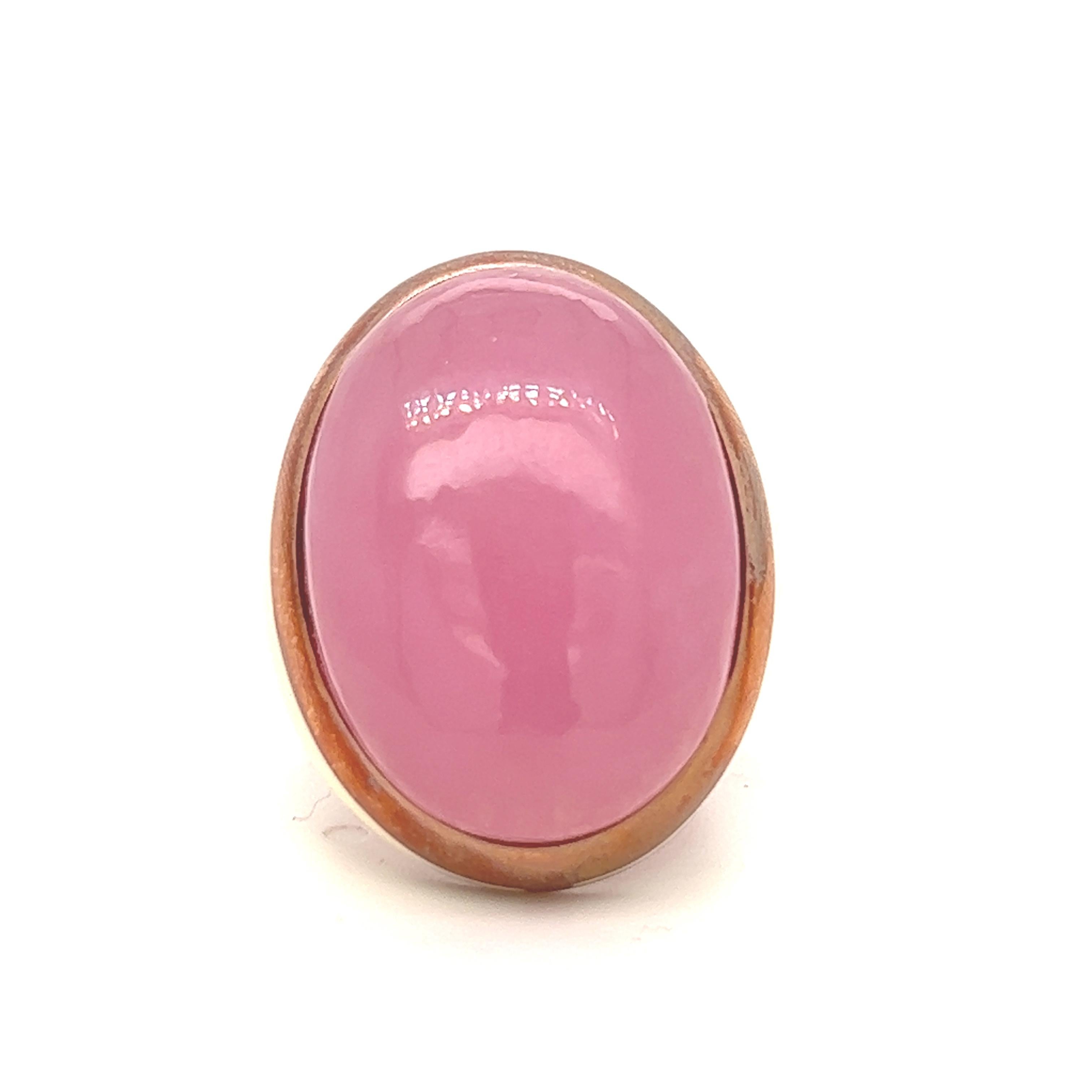 Berca 26.5 Kt Lavender Jade Beige Enameled Rose Sterling Silver Cocktail Ring In New Condition For Sale In Valenza, IT