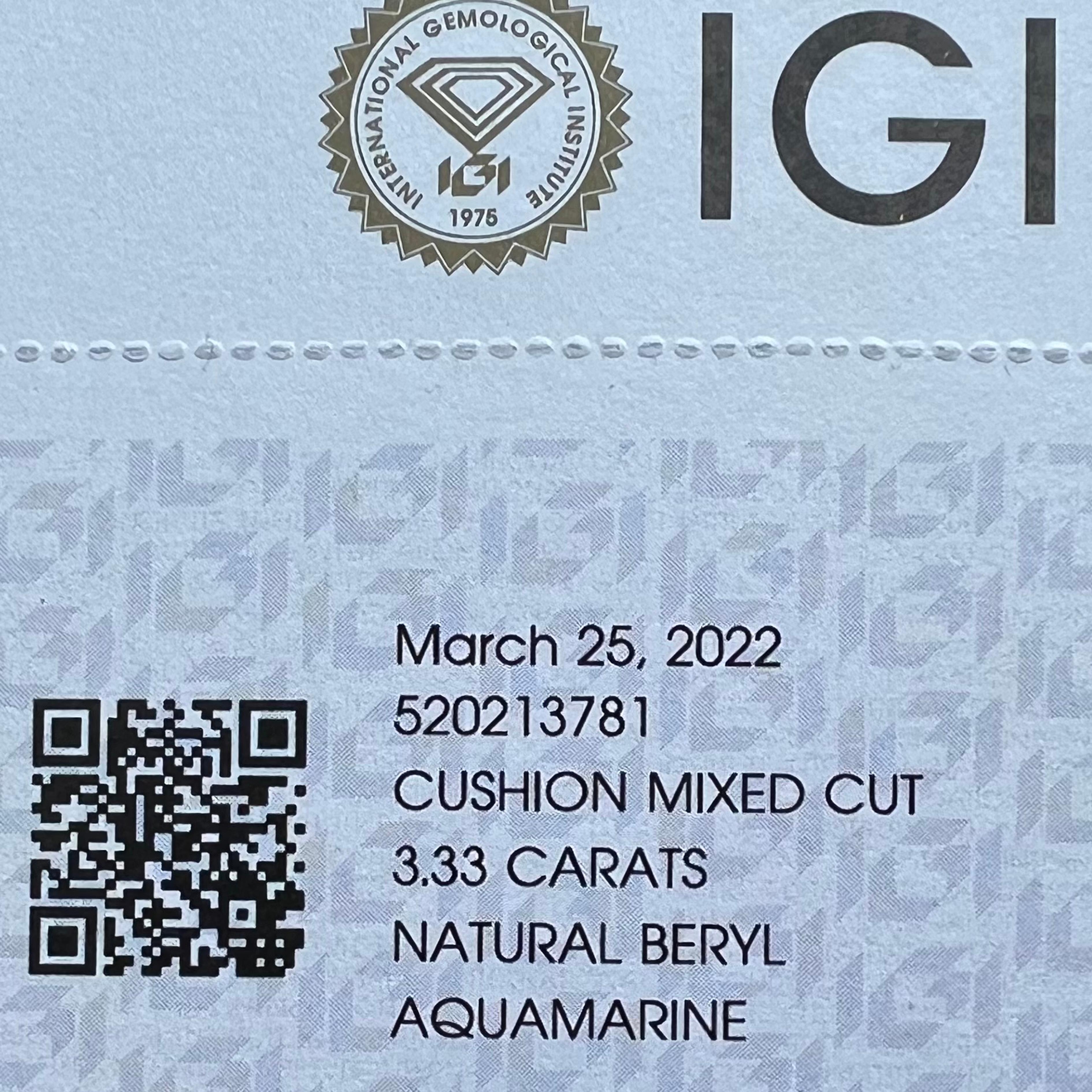 Berca 3,33 Karat IGI-zertifizierter Aquamarin-Cocktailring mit ovalem Saphir und Diamant im Angebot 2