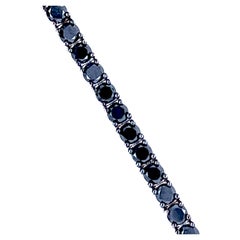 Berca 4.6 Karat Black Diamond Blackened White Gold Handcrafted Tennis Bracelet