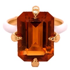 BERCA 6.80 Ct exceptional PALMEIRA Citrine Diamond Enamelled Cocktail  Ring