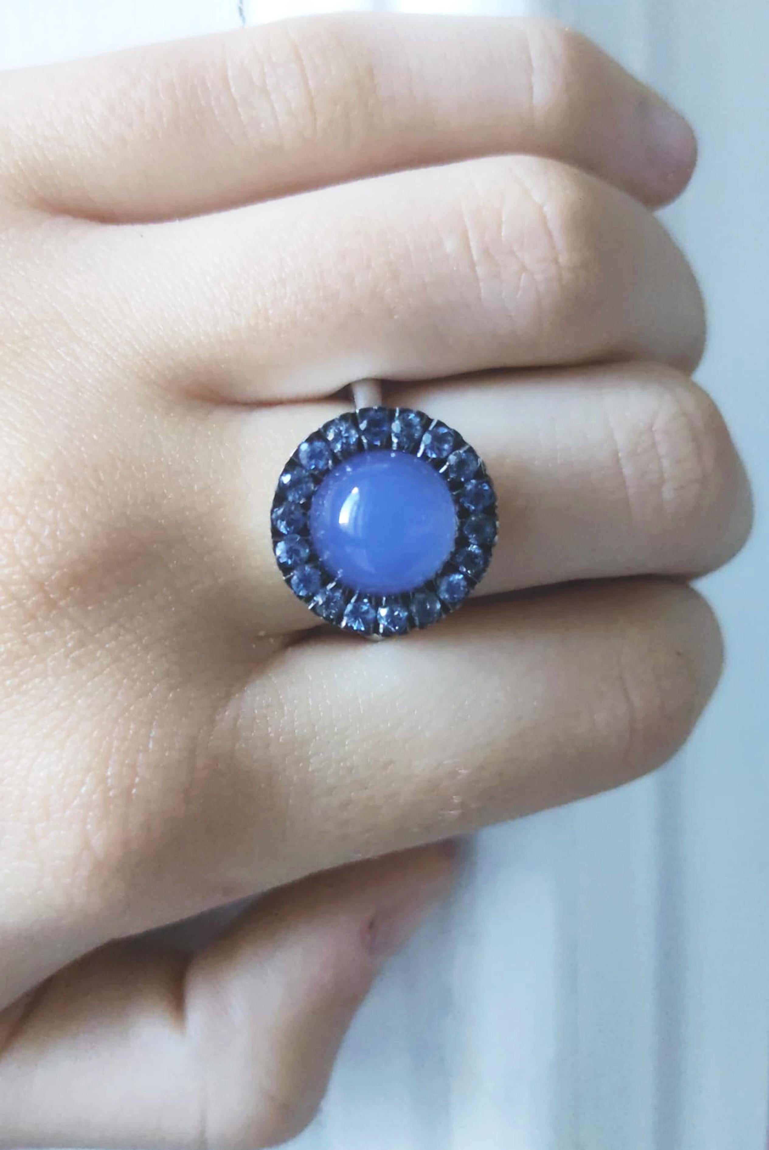 blue cabochon ring