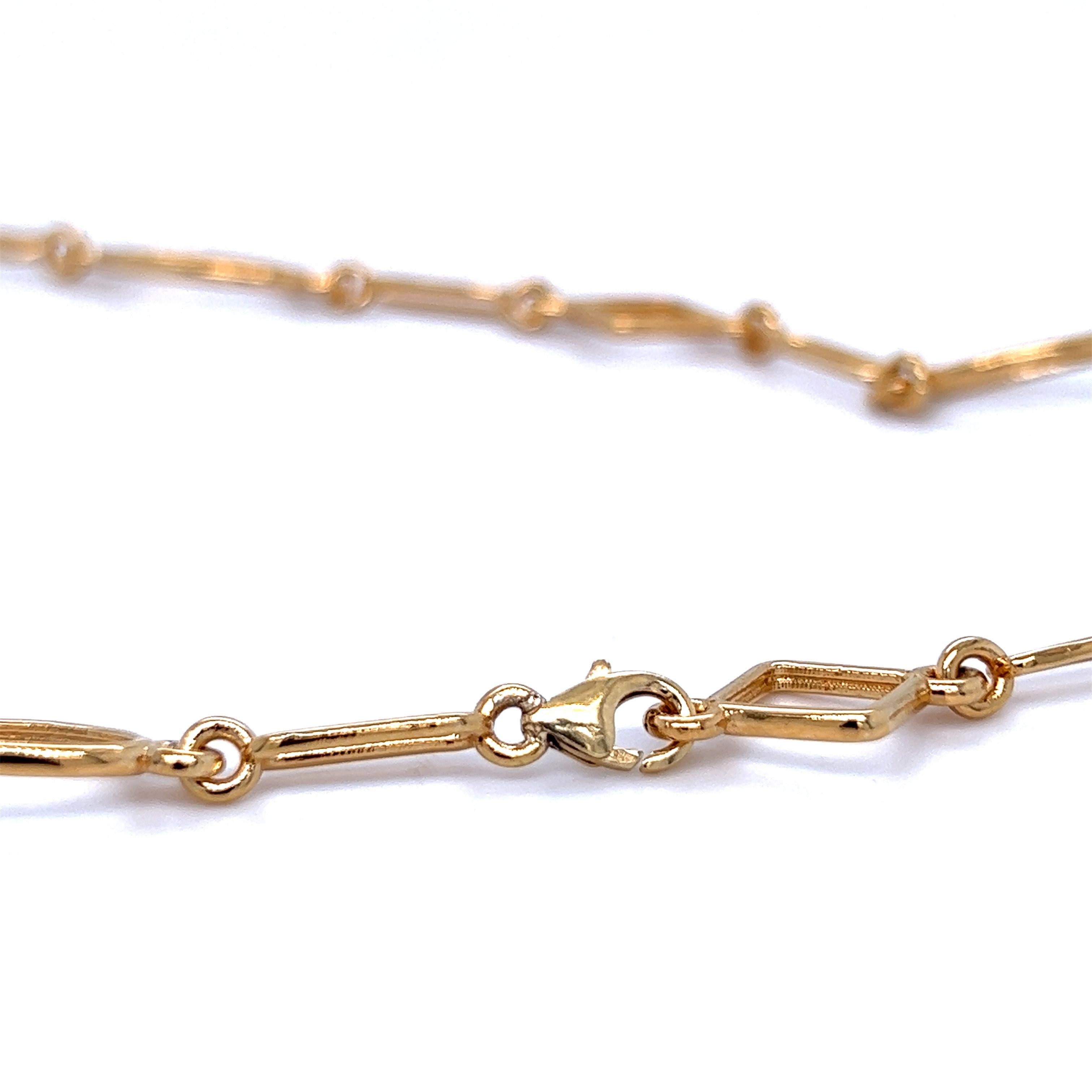 Berca Geometrical Link Shaped Yellow Gold Long Chain Necklace For Sale 3