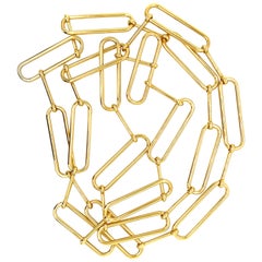 Collar largo de cadena de oro amarillo con forma de eslabón geométrico Berca