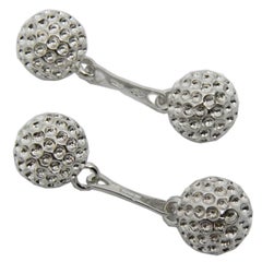 Berca Boutons de manchette en forme de boule de golf en argent sterling massif