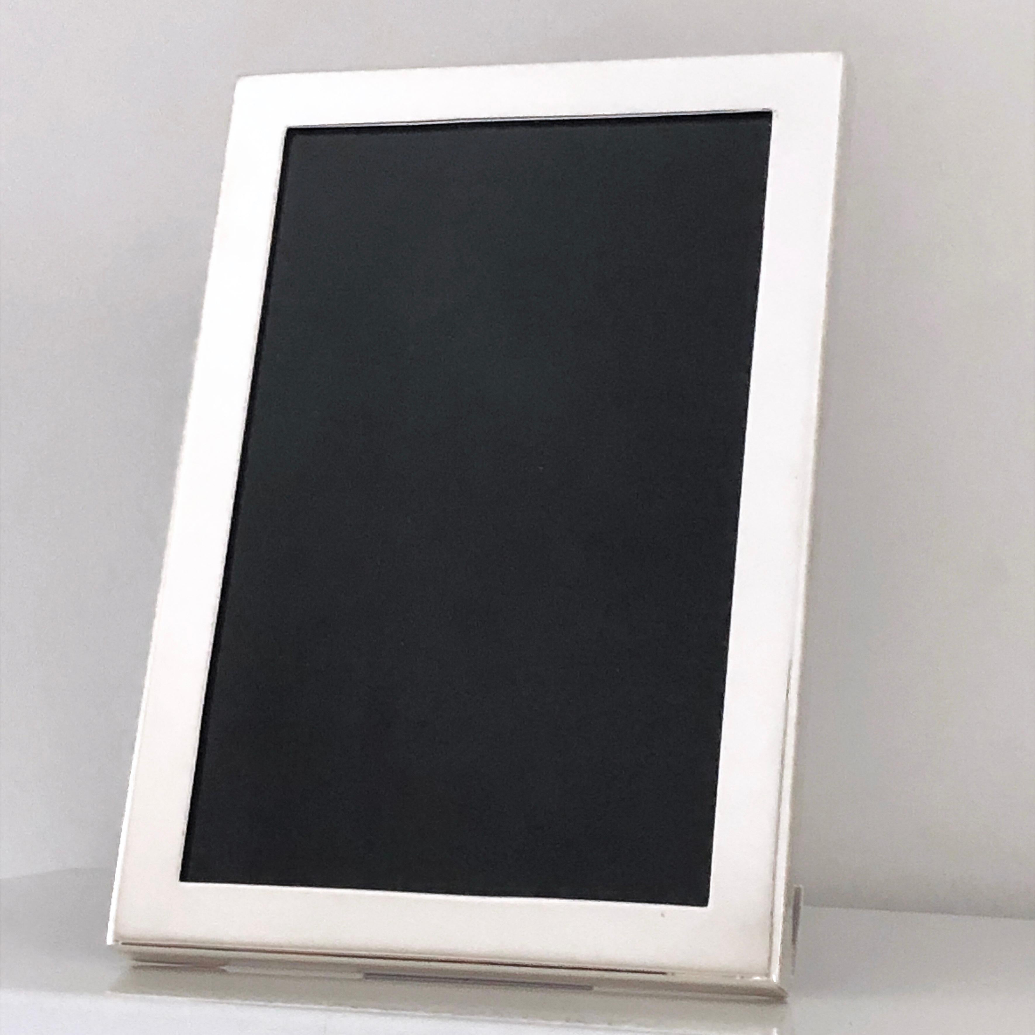Berca Handcrafted Sterling Silver Oakwood Back Contemporary Picture Frame In New Condition In Valenza, IT