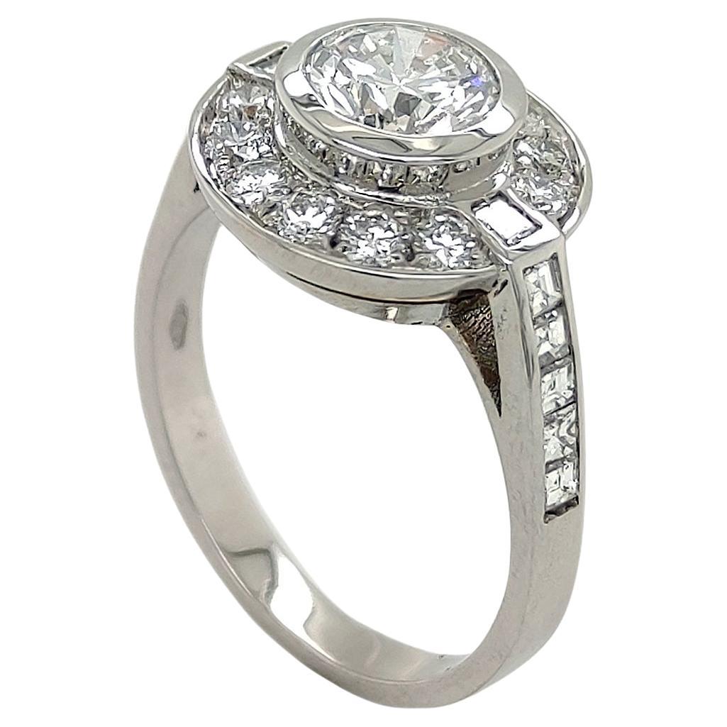 Berca HRD Certified 0.93Karat  E Color White Diamond Solitaire Ring For Sale