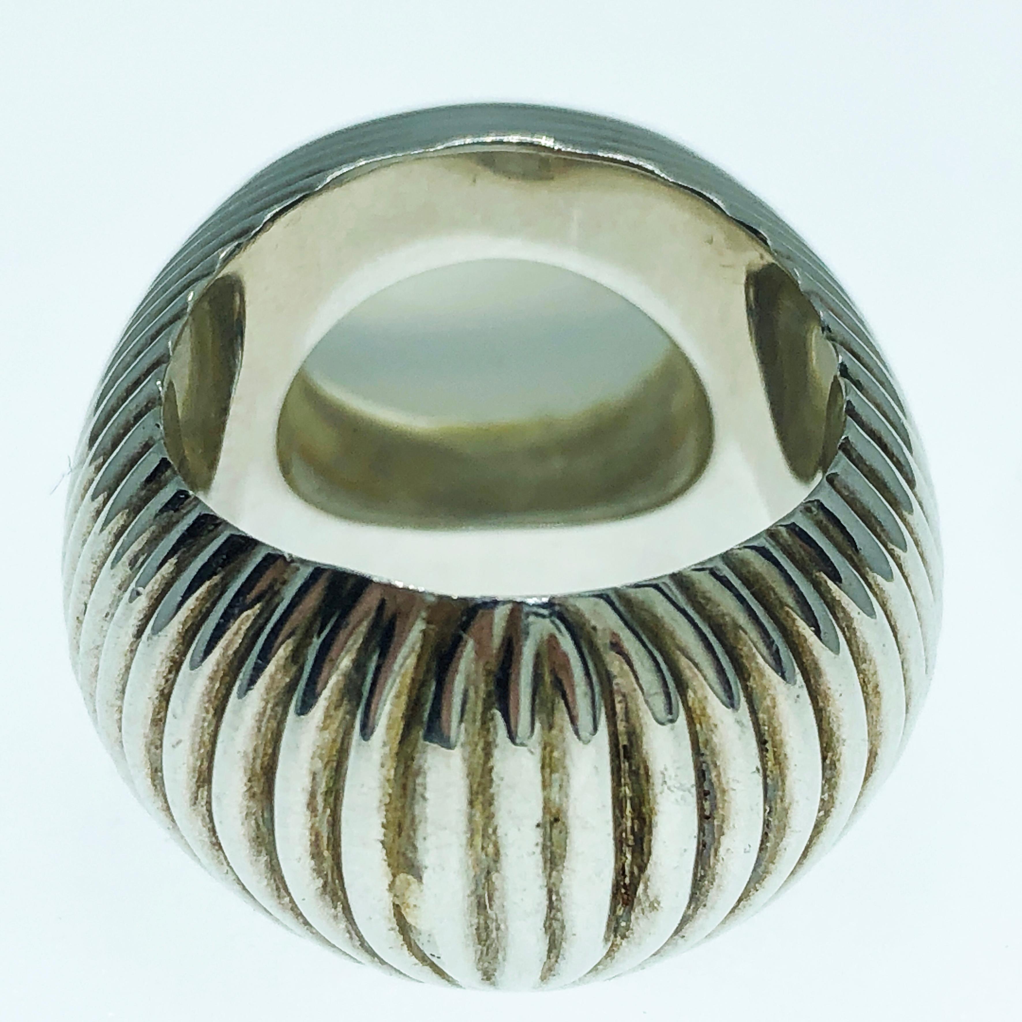BERCA Bague unique en argent sterling en pierre de lune naturelle cabochon de 12 carats en vente 7