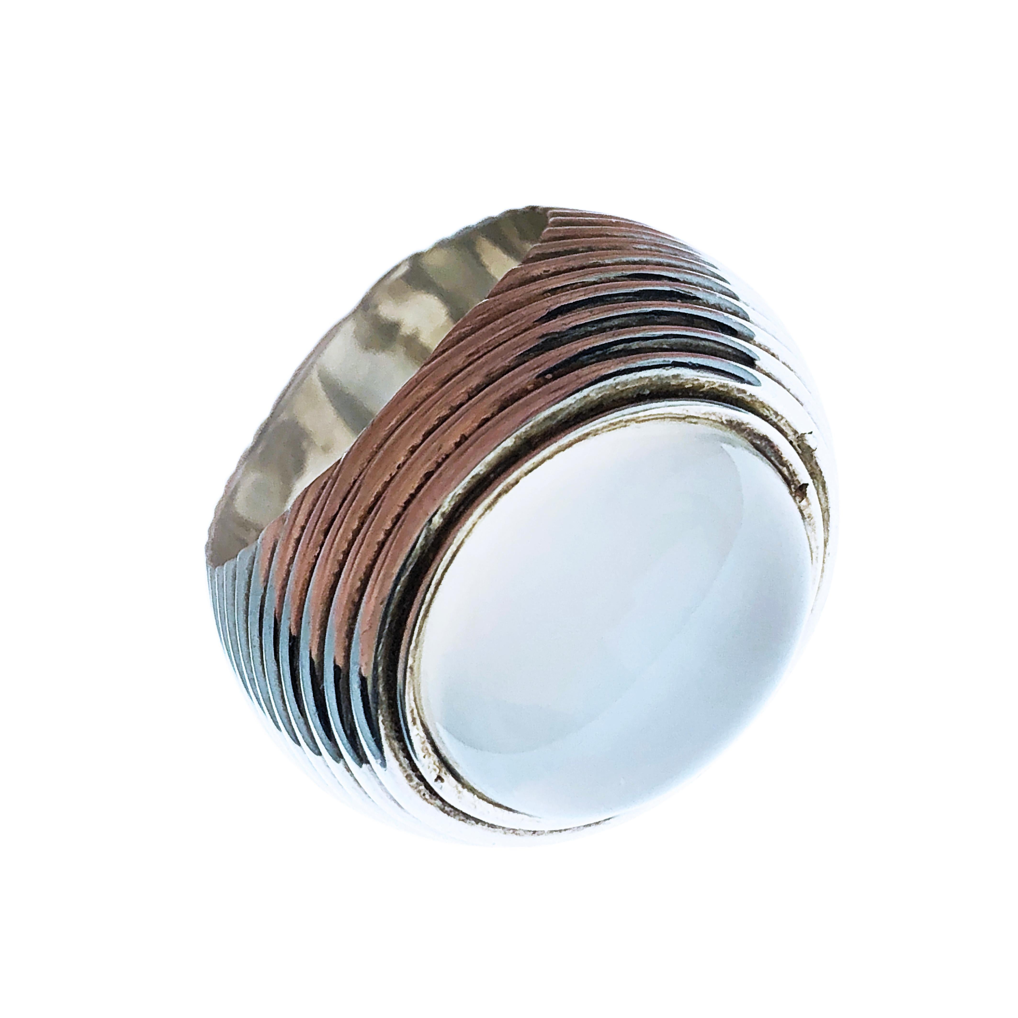 BERCA Bague unique en argent sterling en pierre de lune naturelle cabochon de 12 carats en vente 9