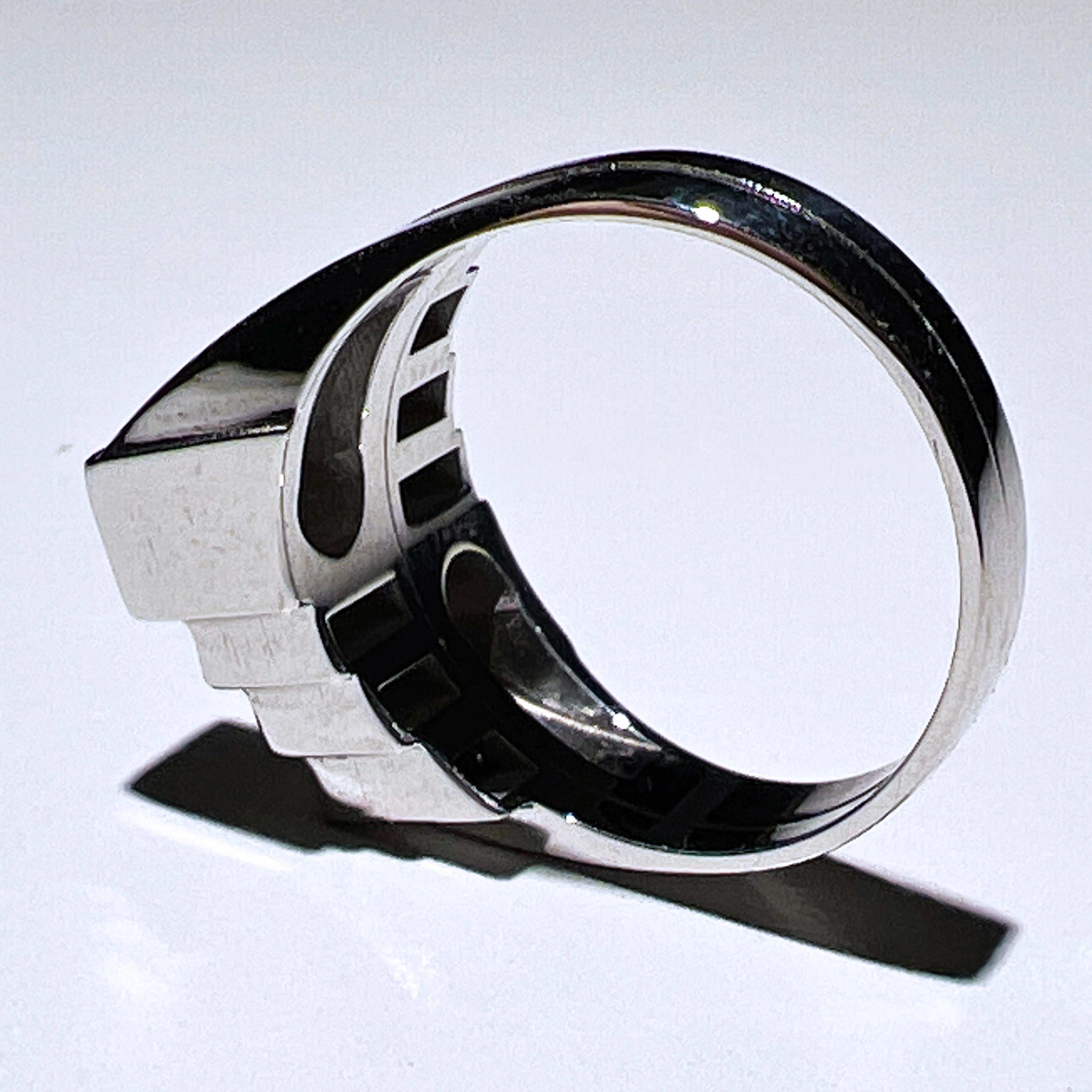 Berca Original 1950 White Diamond Toi et Moi Architectural Cocktail Ring In New Condition For Sale In Valenza, IT