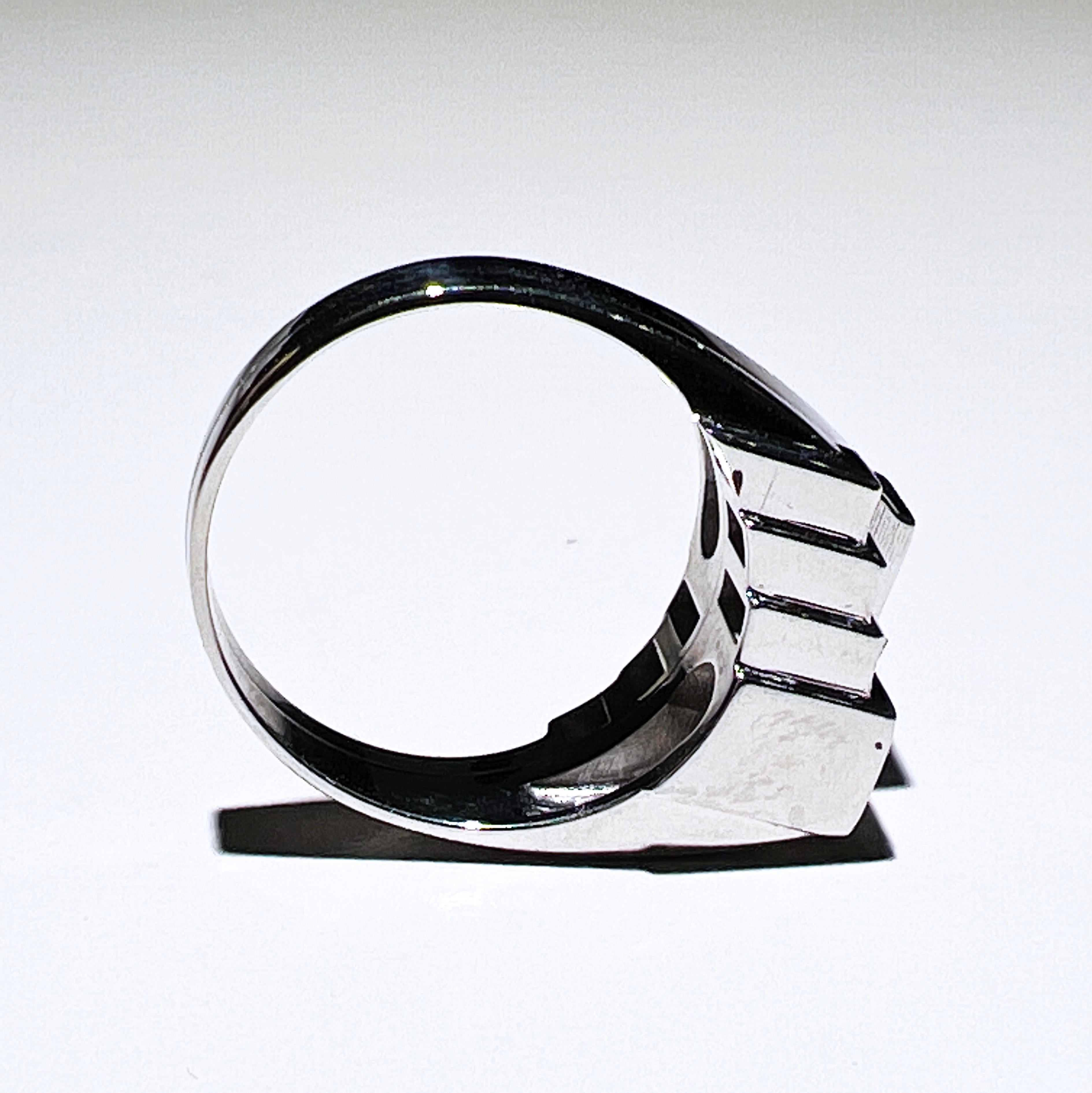 Berca Original 1950 White Diamond Toi et Moi Architectural Cocktail Ring For Sale 1