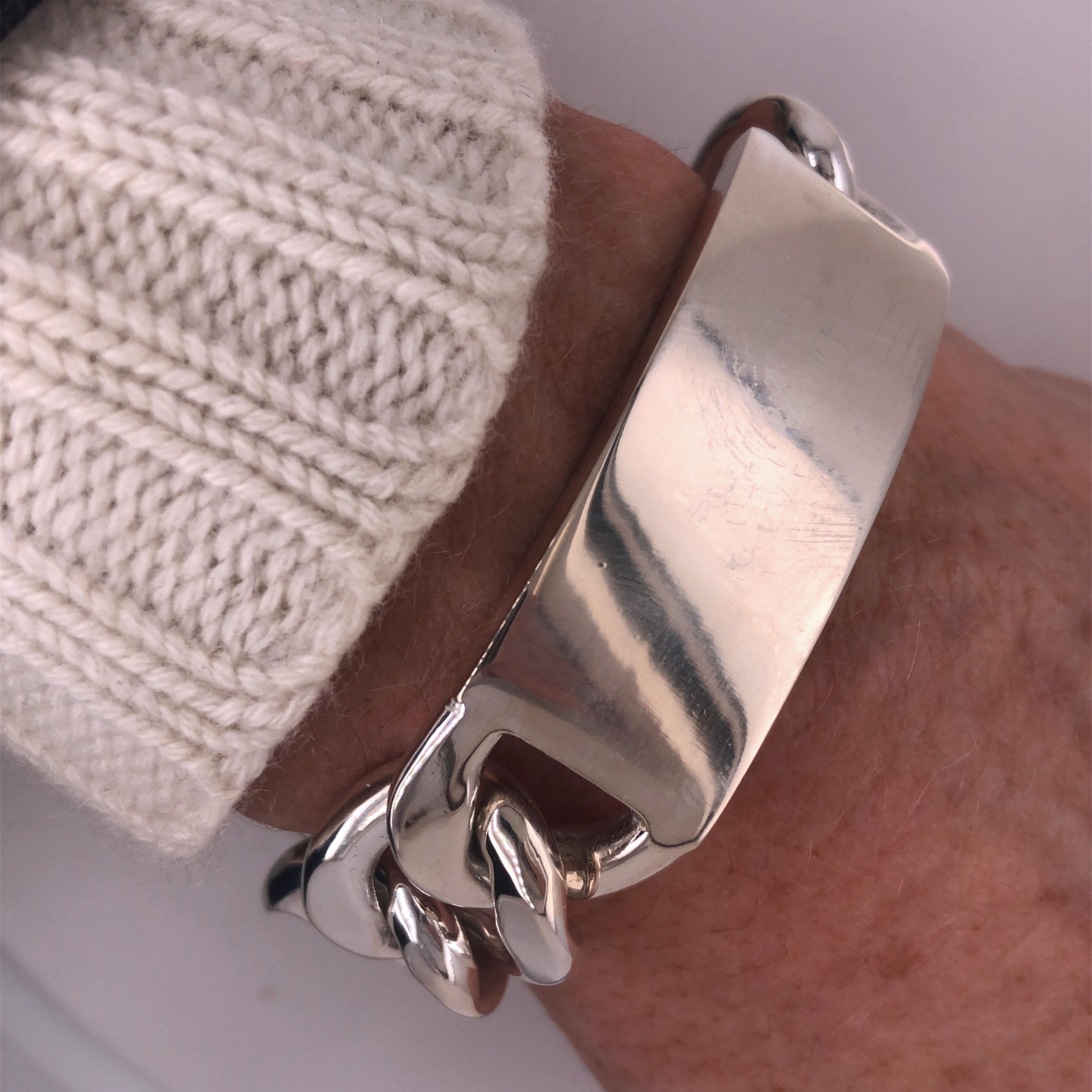 Berca Original 1970 Brazalete unisex de plata maciza hecho a mano en venta 5