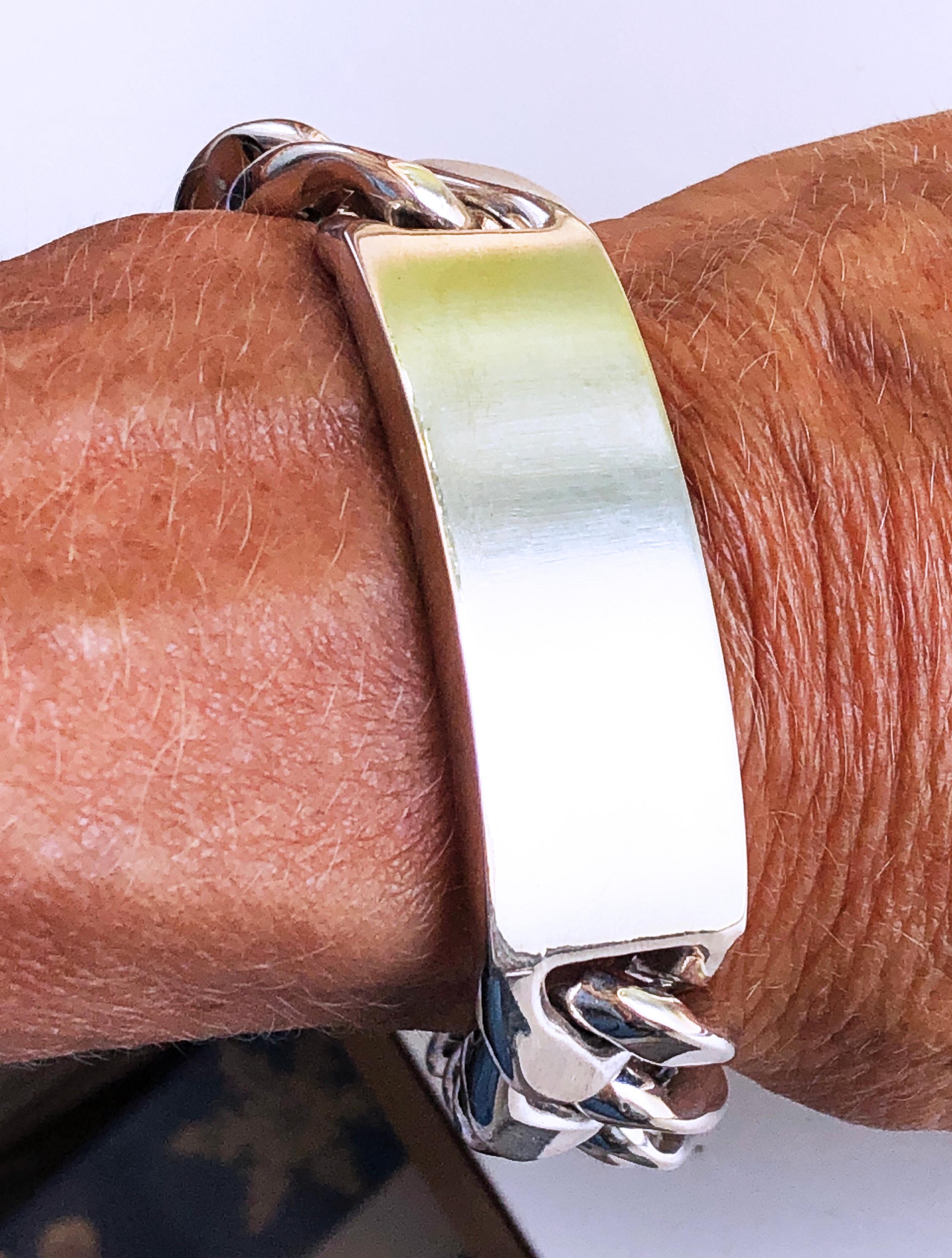 Berca Original 1970 Brazalete unisex de plata maciza hecho a mano en venta 7