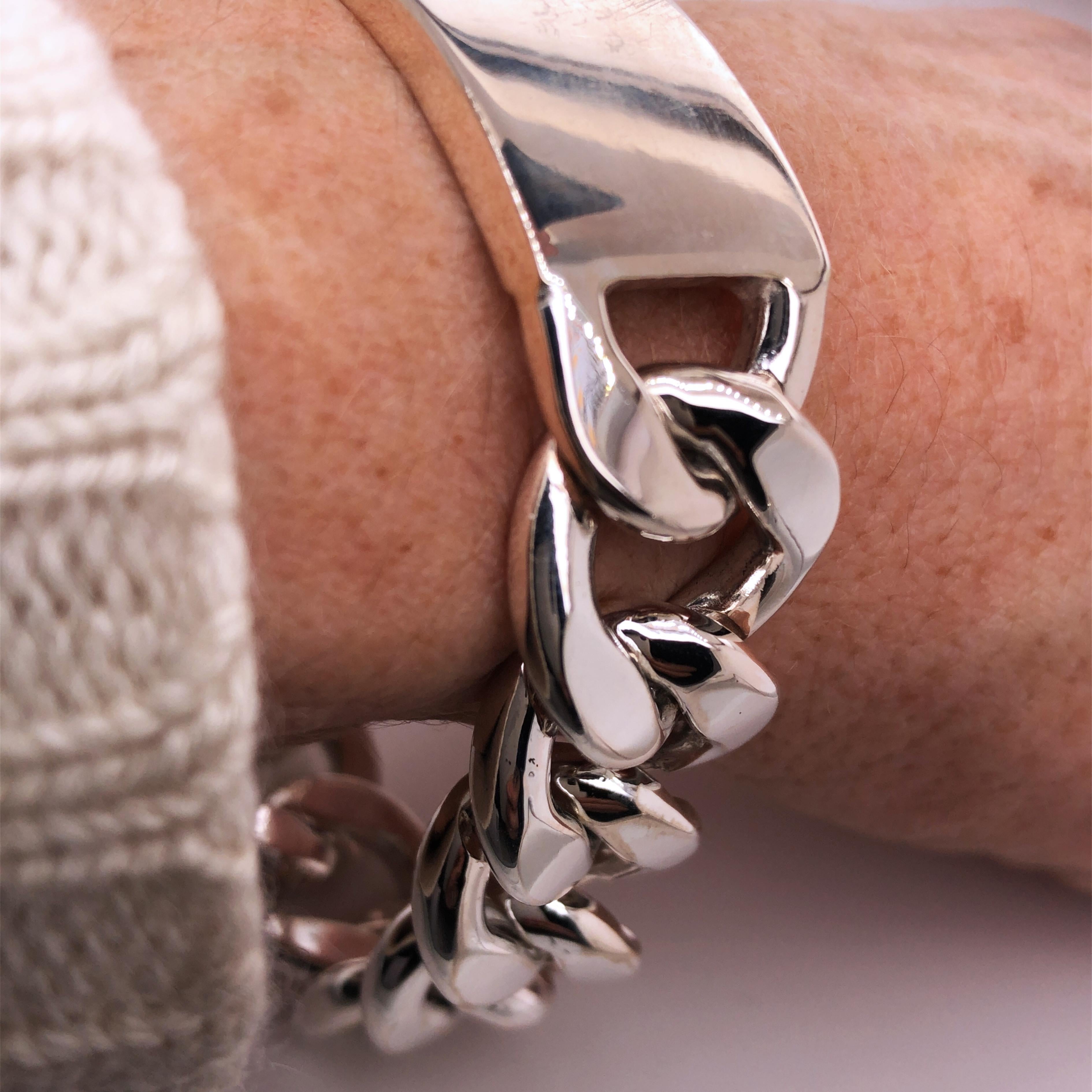 Berca Original 1970 Brazalete unisex de plata maciza hecho a mano en venta 9