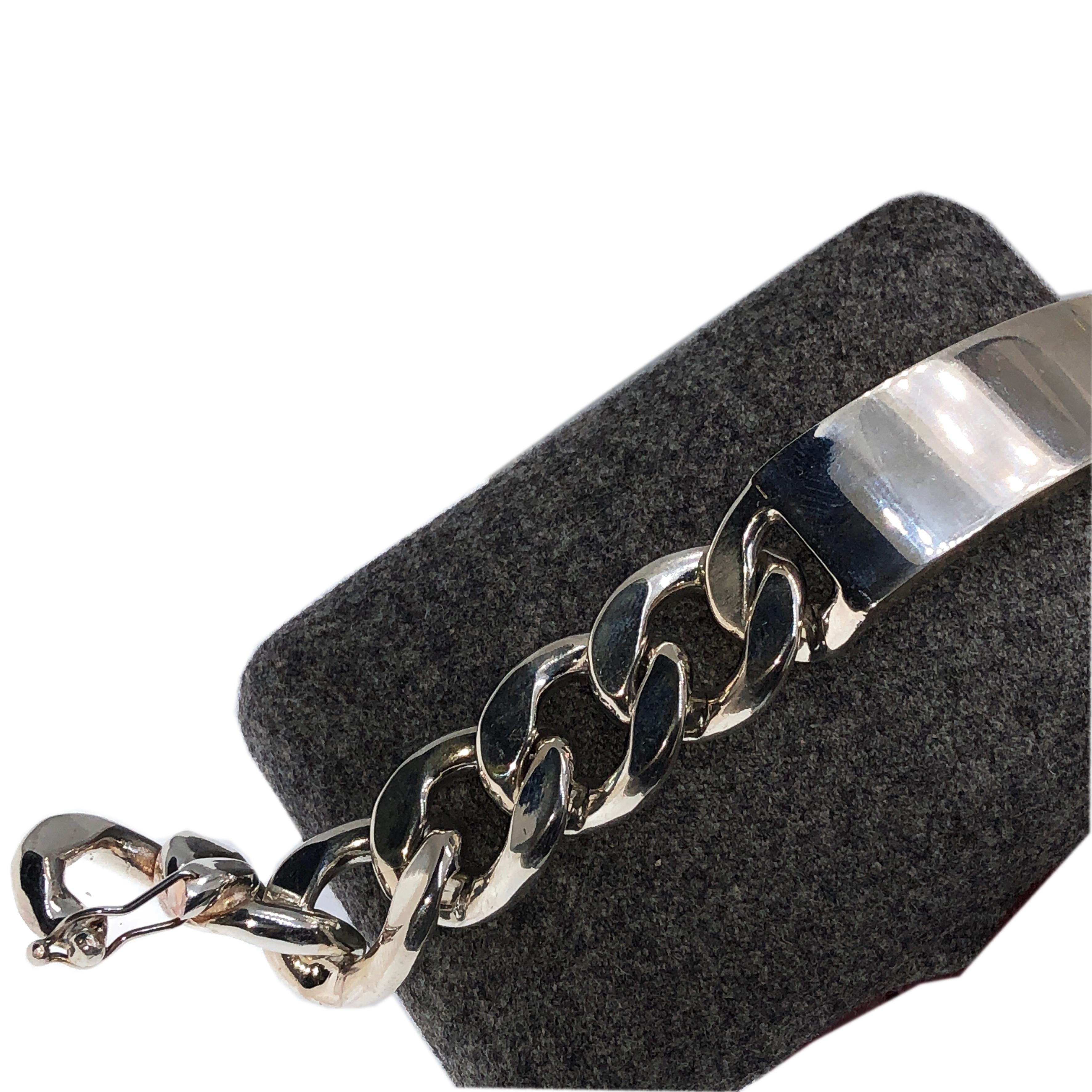 Berca Original 1970 Brazalete unisex de plata maciza hecho a mano Moderno en venta