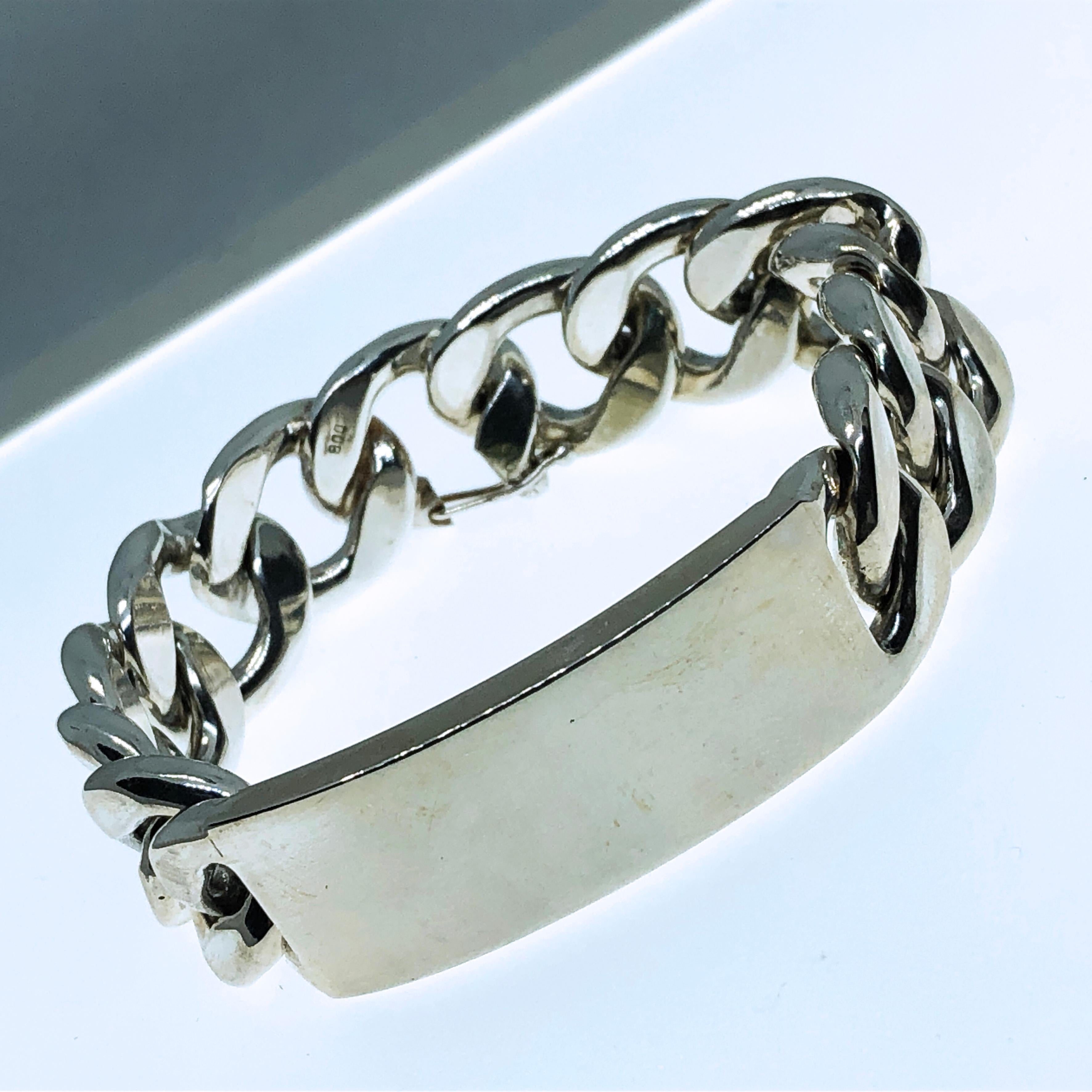 Berca Original 1970 Unisex Handcrafted Solid Silver Bracelet In Excellent Condition In Valenza, IT