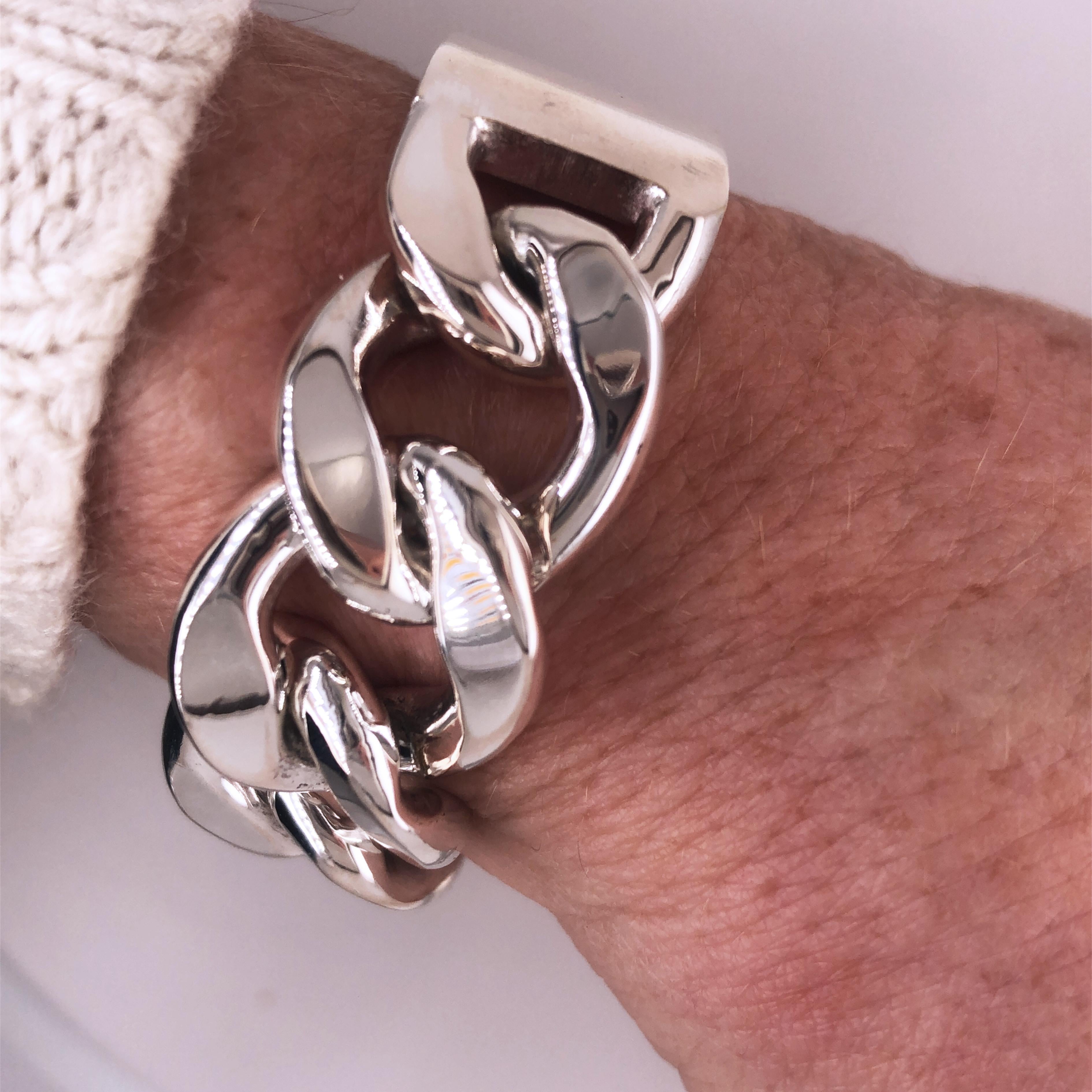Berca Original 1970 Brazalete unisex de plata maciza hecho a mano en venta 2