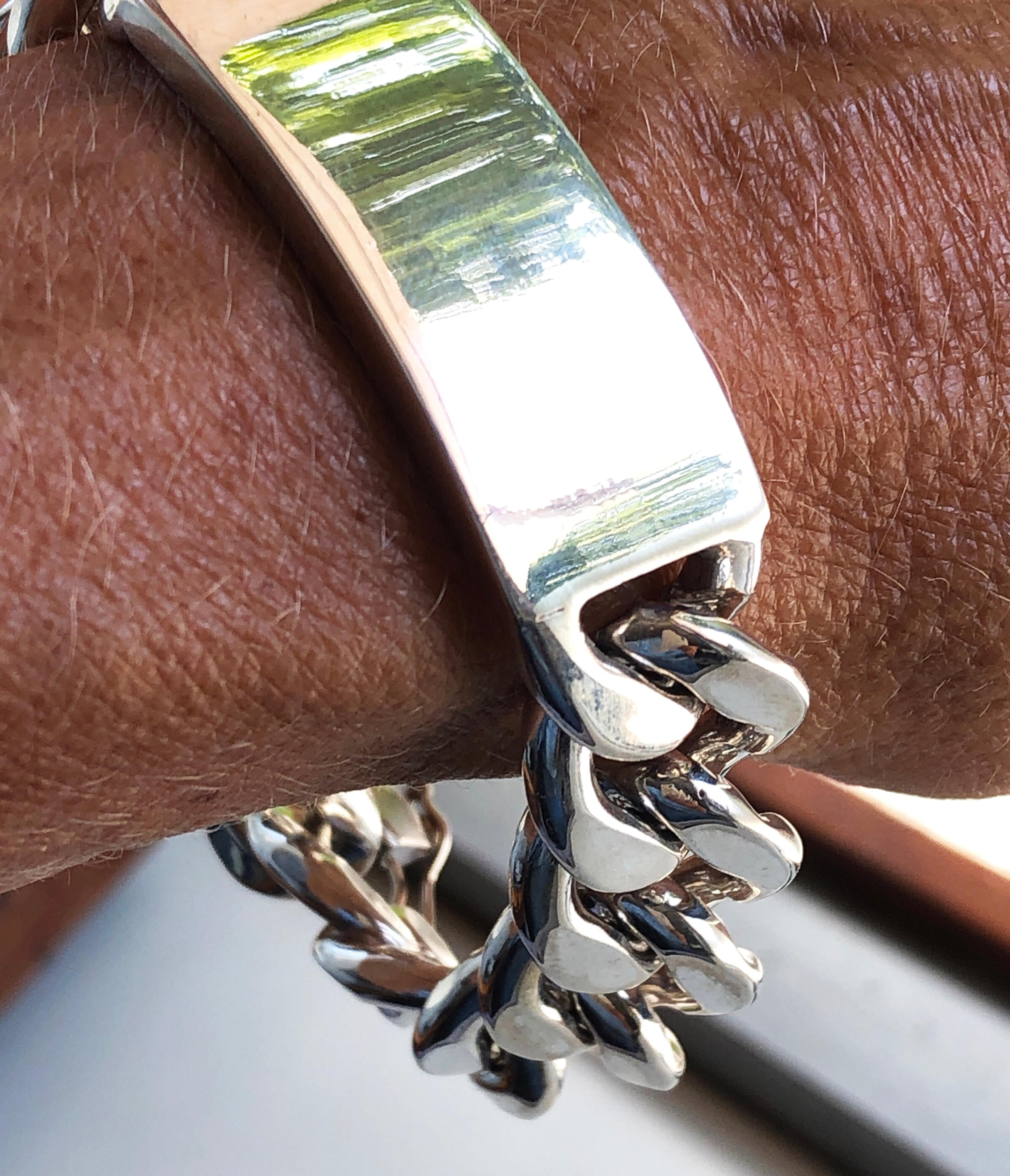 Berca Original 1970 Brazalete unisex de plata maciza hecho a mano en venta 4