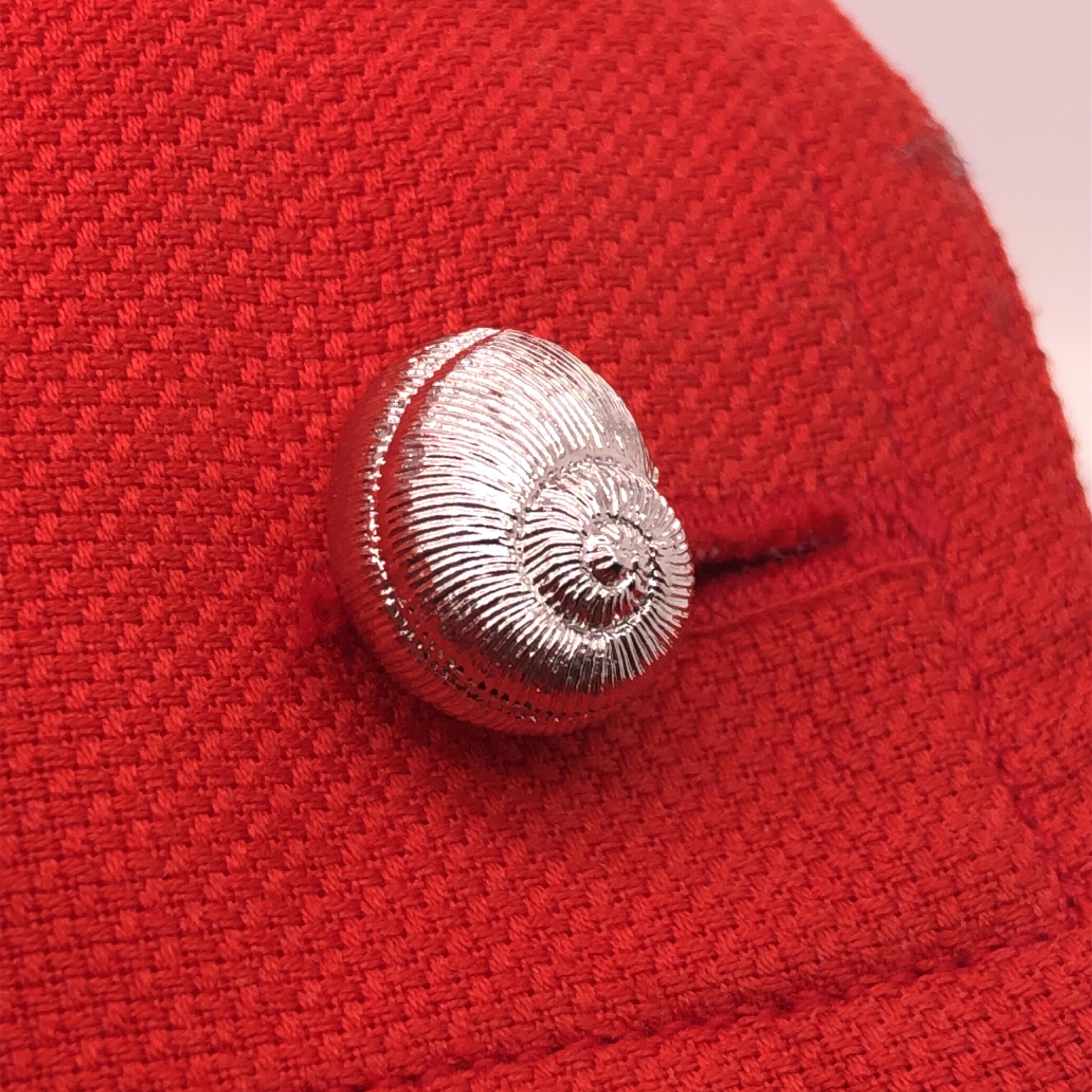 Berca Seashell Shaped Sterling Silver Cufflinks For Sale 1