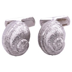 Berca Boutons de manchette en argent sterling en forme de coquillage