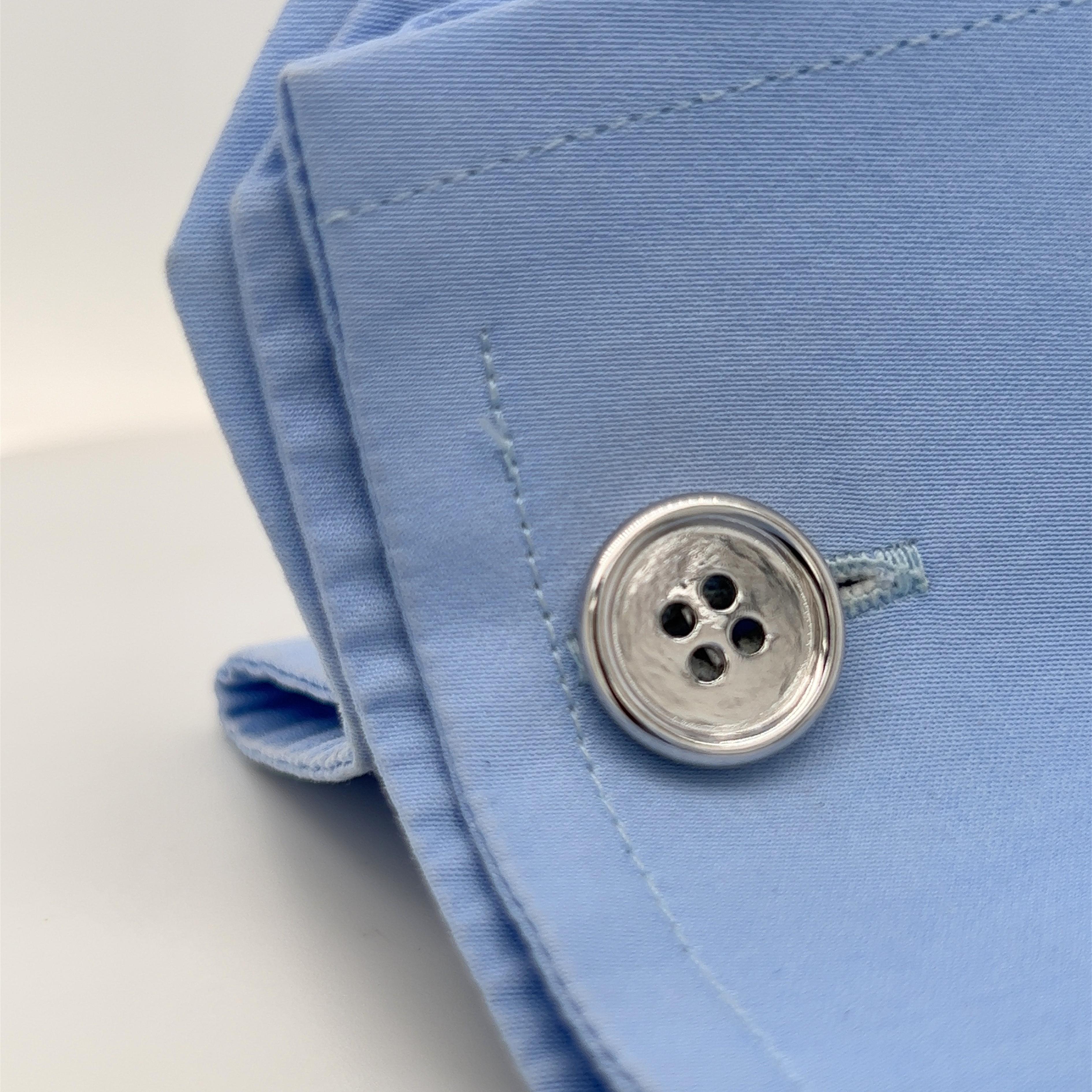 silver button cufflinks