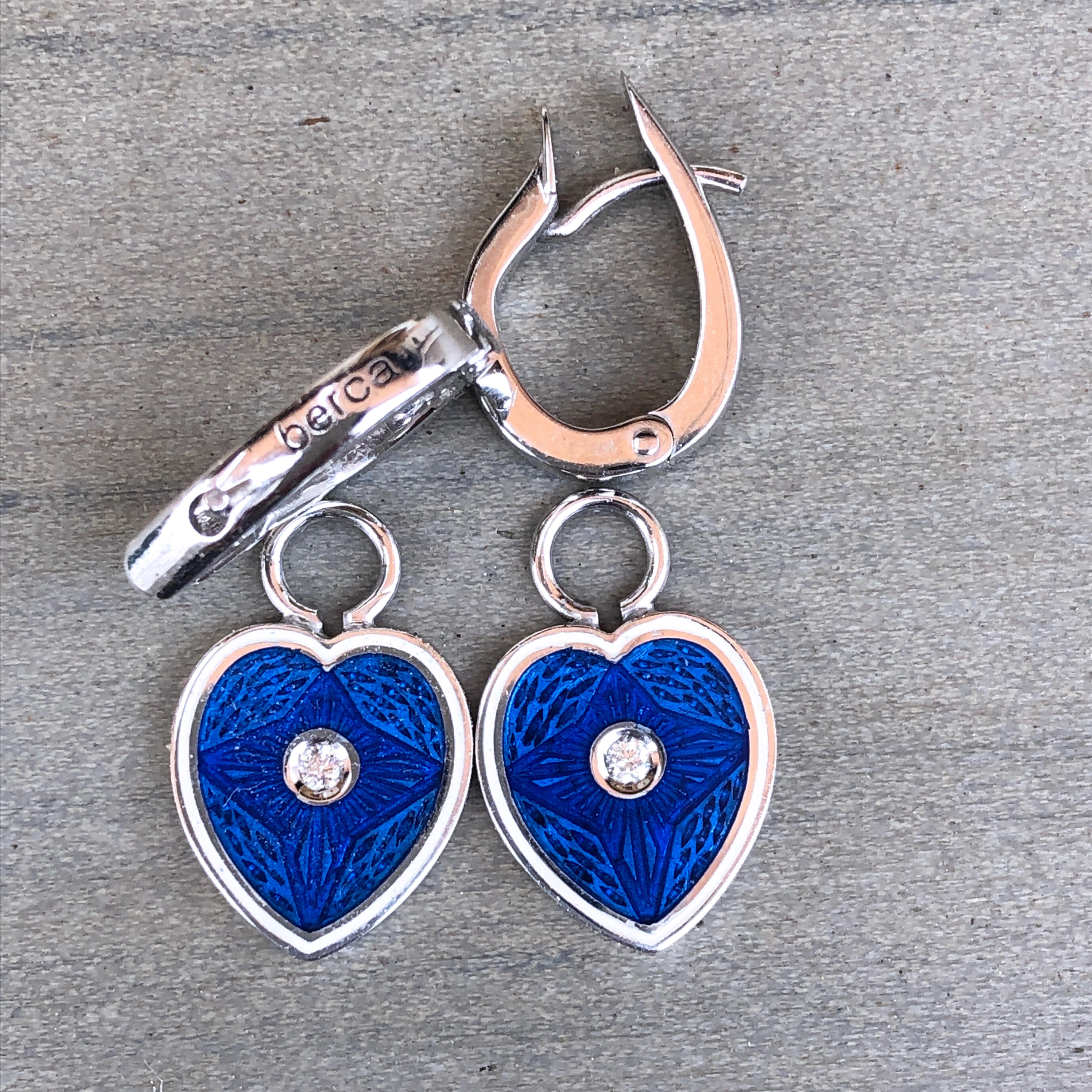 blue heart shaped earrings