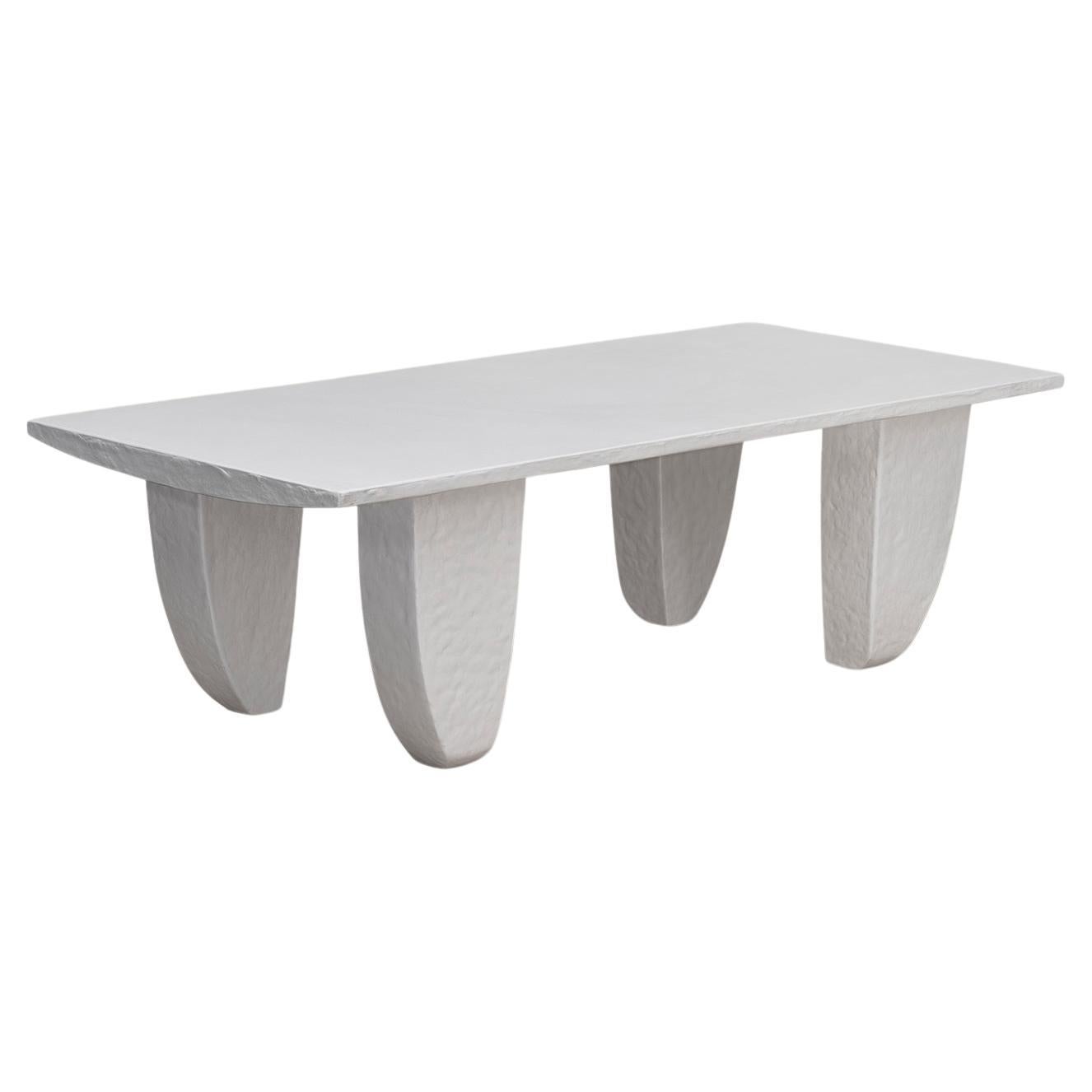 "Bercy" Modern, Hand-Sculpted Plaster Cocktail Table by Christiane Lemieux For Sale