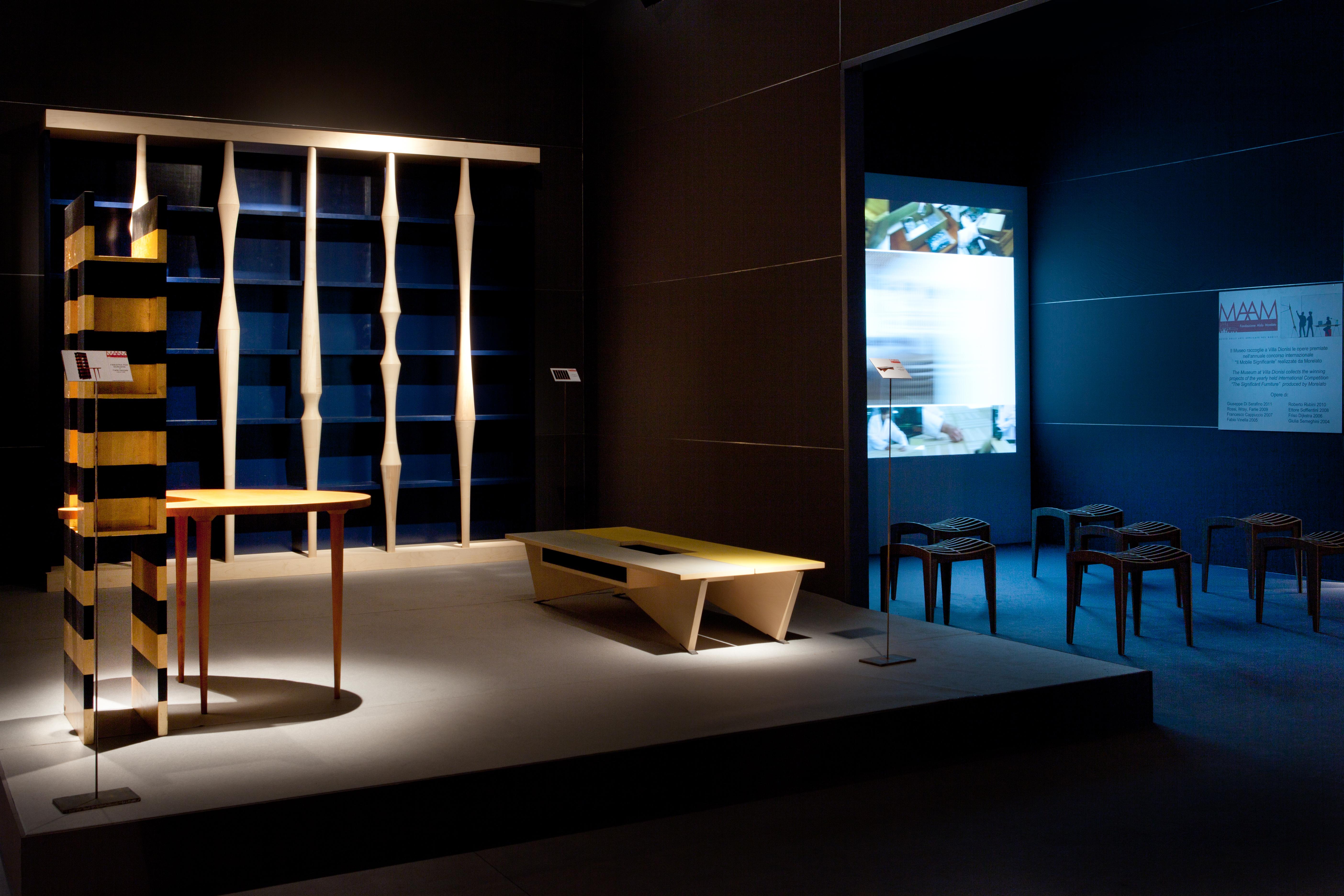 Italian Berenice, Bookcase with Hand Turned Lances in maple wood, by Luca Scacchetti