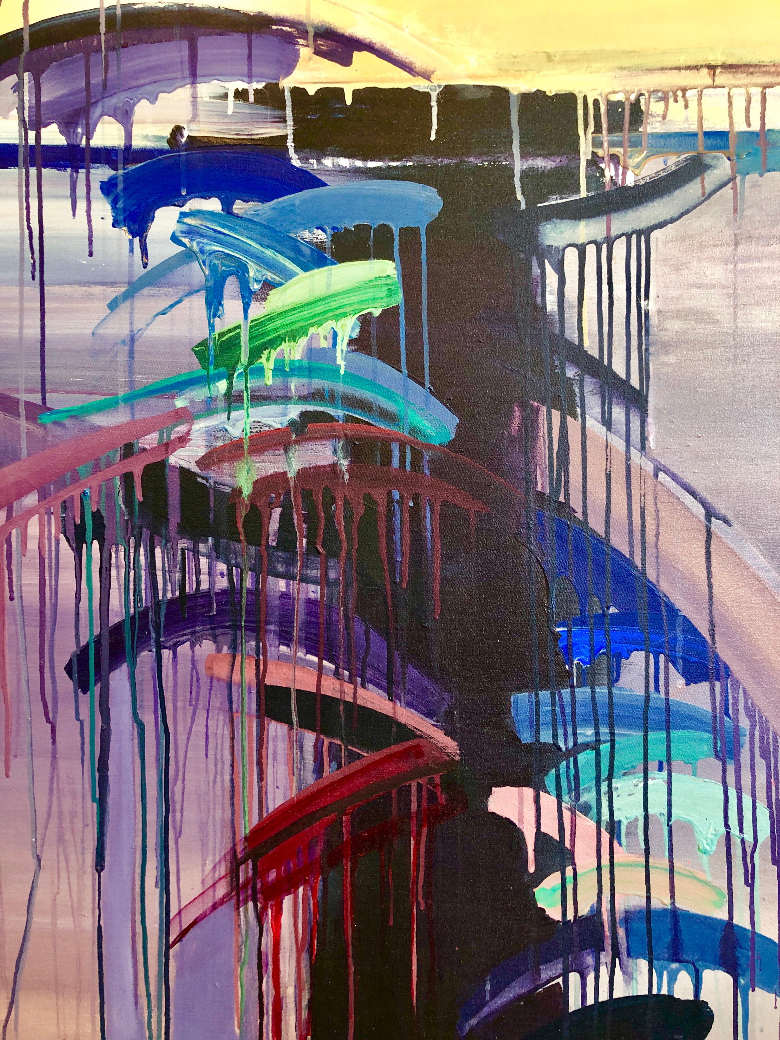 Großes künstlerisches Ölgemälde, abstrakter Expressionismus, New Yorker Moderne, Künstlerin, Groß (Abstrakter Expressionismus), Painting, von Berenice D'vorzon