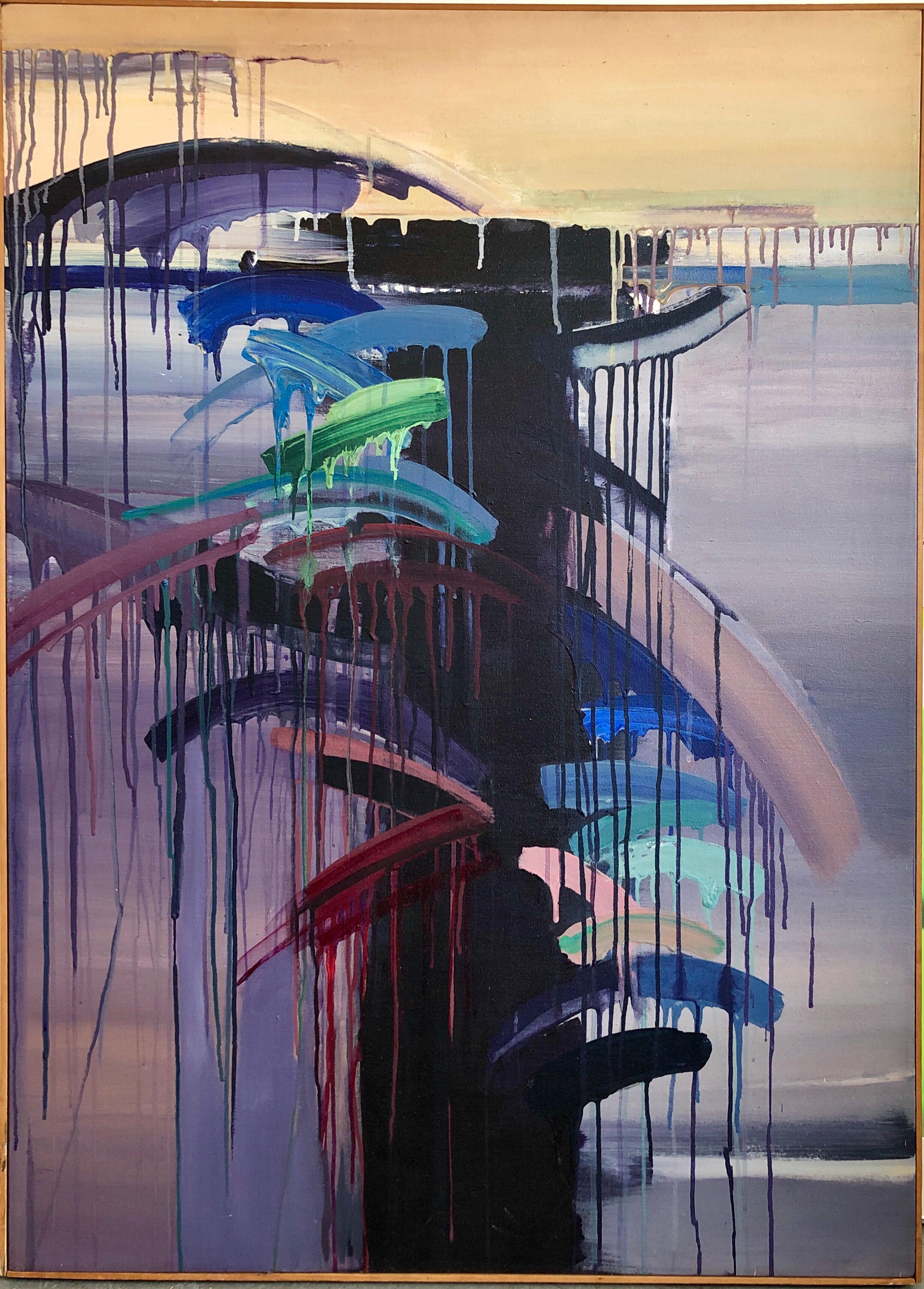 Berenice D'vorzon Abstract Painting – Großes künstlerisches Ölgemälde, abstrakter Expressionismus, New Yorker Moderne, Künstlerin, Groß