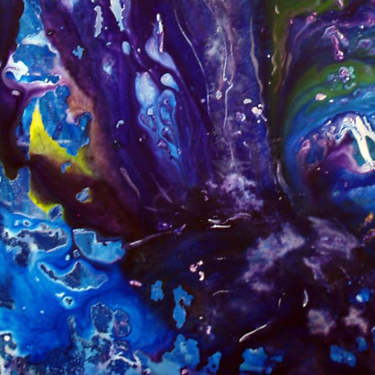 Blowing Watery Layers - Purple Abstract Painting by Bereniche Aguiar 