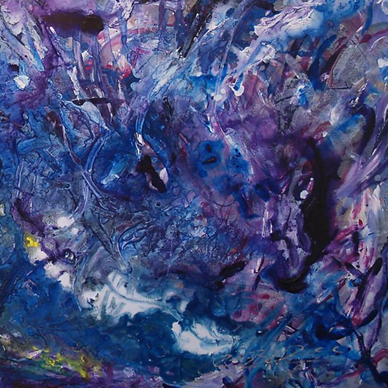 Emotions - Purple Abstract Painting by Bereniche Aguiar 
