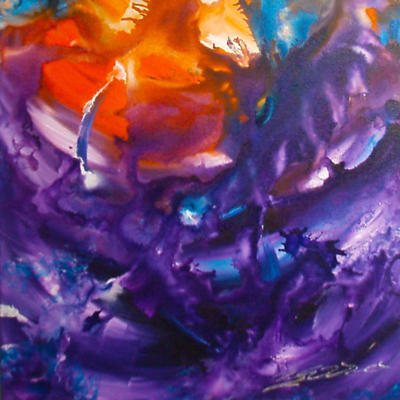 Light Within My Heart - Abstract Painting by Bereniche Aguiar 
