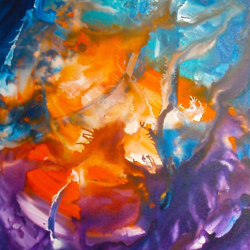 Light Within My Heart - Purple Abstract Painting by Bereniche Aguiar 