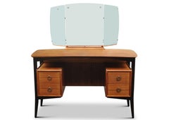 Beresford & Hicks Tola Wood Four Drawer Kneehole Ebonised Dressing Table