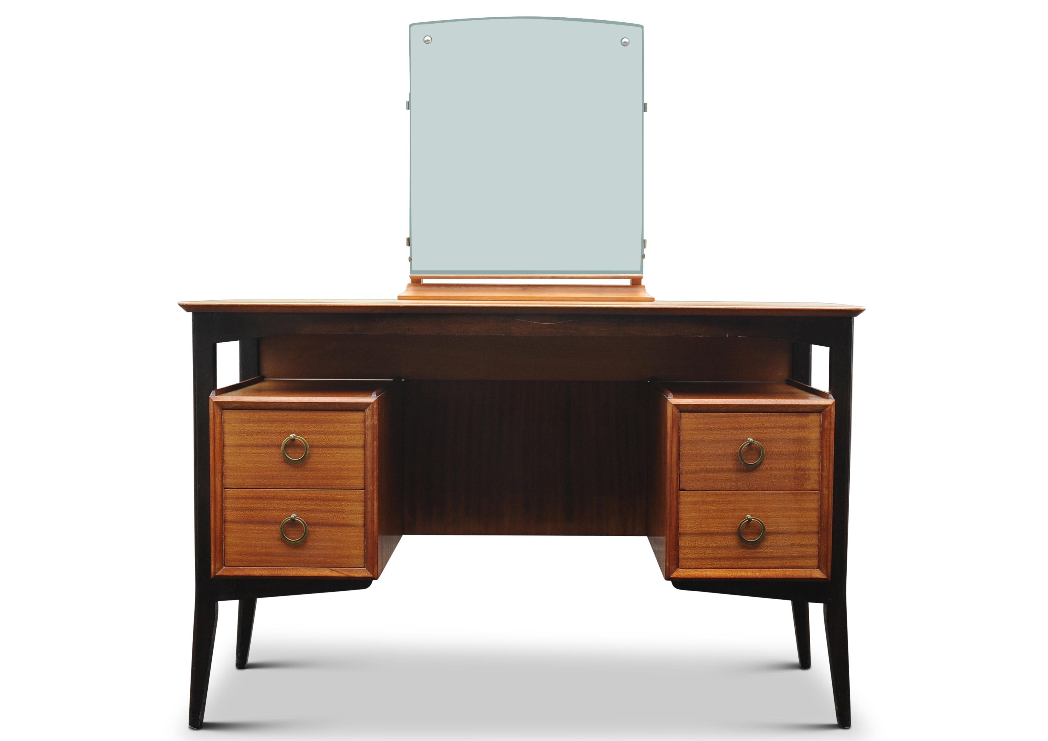 Beresford & Hicks Tola Wood Vier Schubladen Kneehole Ebonised Frisiertisch (20. Jahrhundert) im Angebot