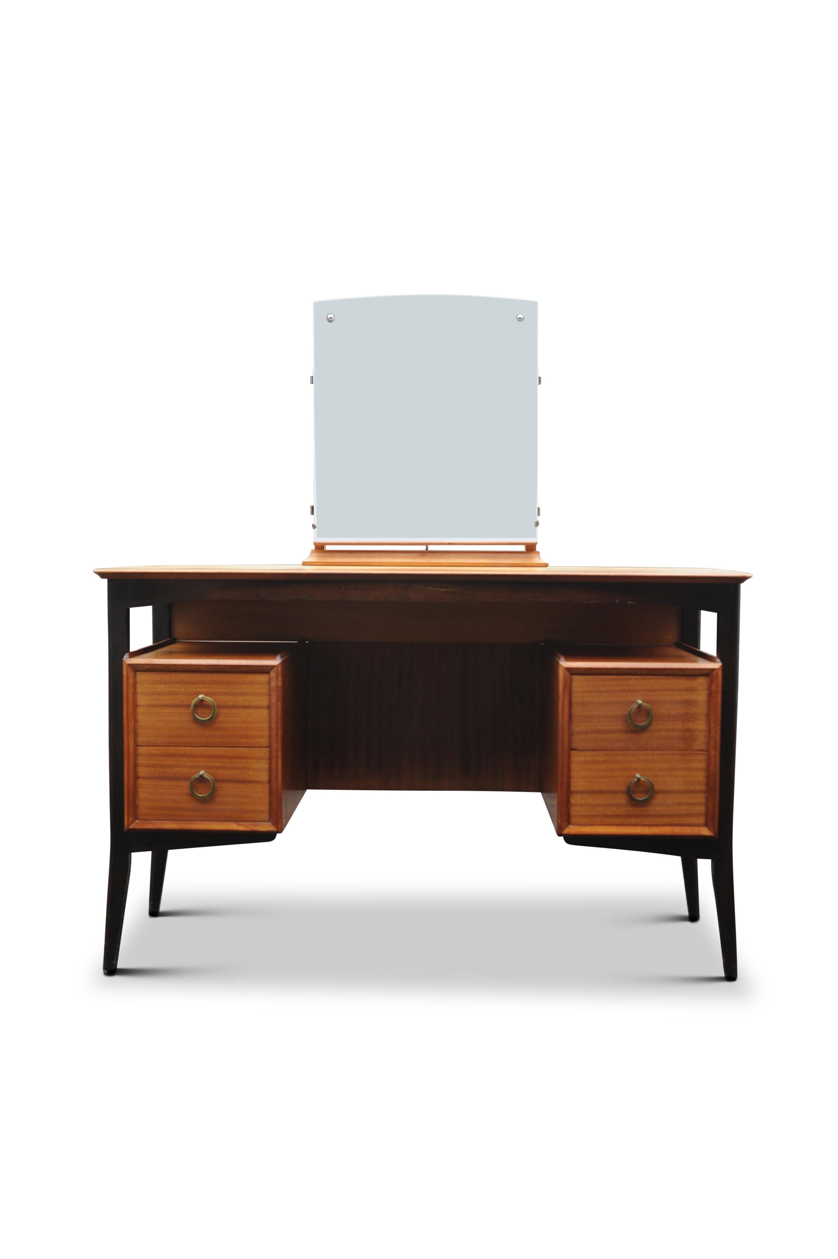Beresford & Hicks Tola Wood Vier Schubladen Kneehole Ebonised Frisiertisch im Angebot 1