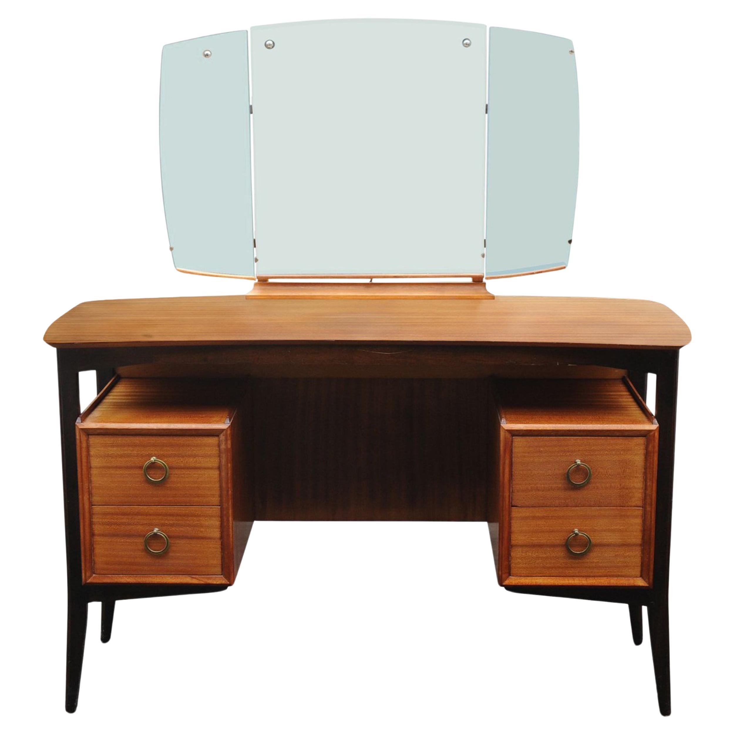 Beresford & Hicks Tola Wood Vier Schubladen Kneehole Ebonised Frisiertisch im Angebot