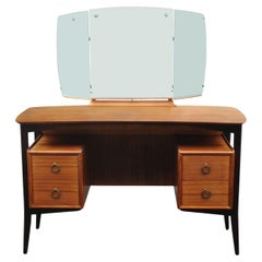 Beresford & Hicks Tola Wood Vier Schubladen Kneehole Ebonised Frisiertisch