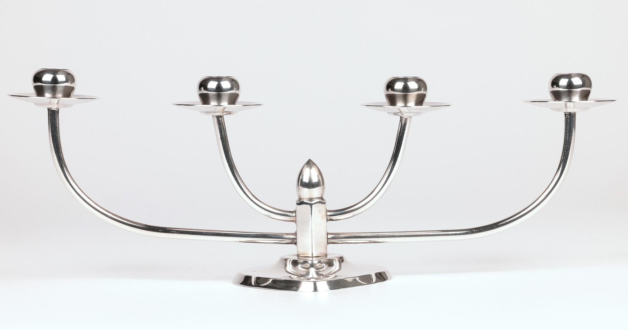 Berg Danish Mid-Century Silver Plated Candle Holder Centrepiece im Angebot 2