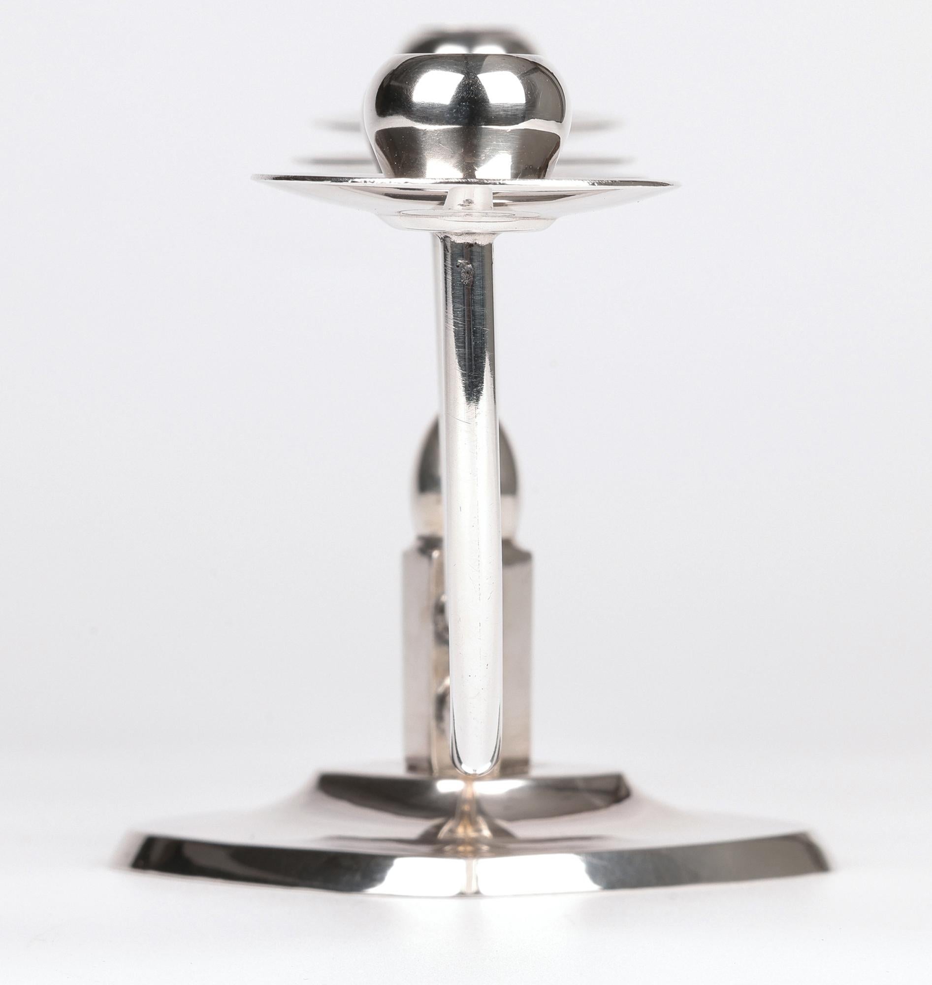 Berg Danish Mid-Century Silver Plated Candle Holder Centrepiece im Angebot 11