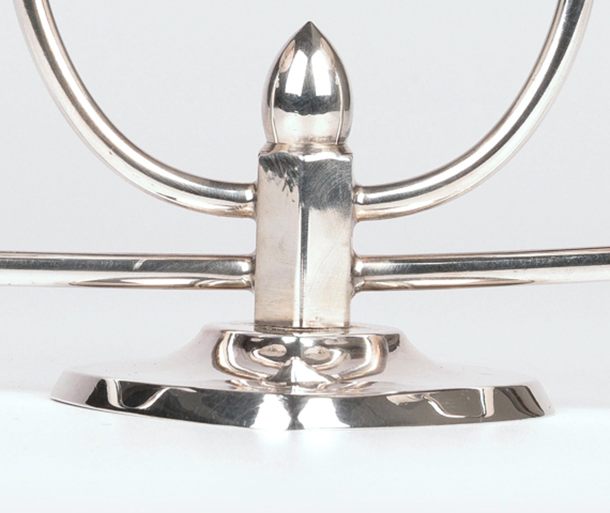 Berg Danish Mid-Century Silver Plated Candle Holder Centrepiece (Dänisch) im Angebot