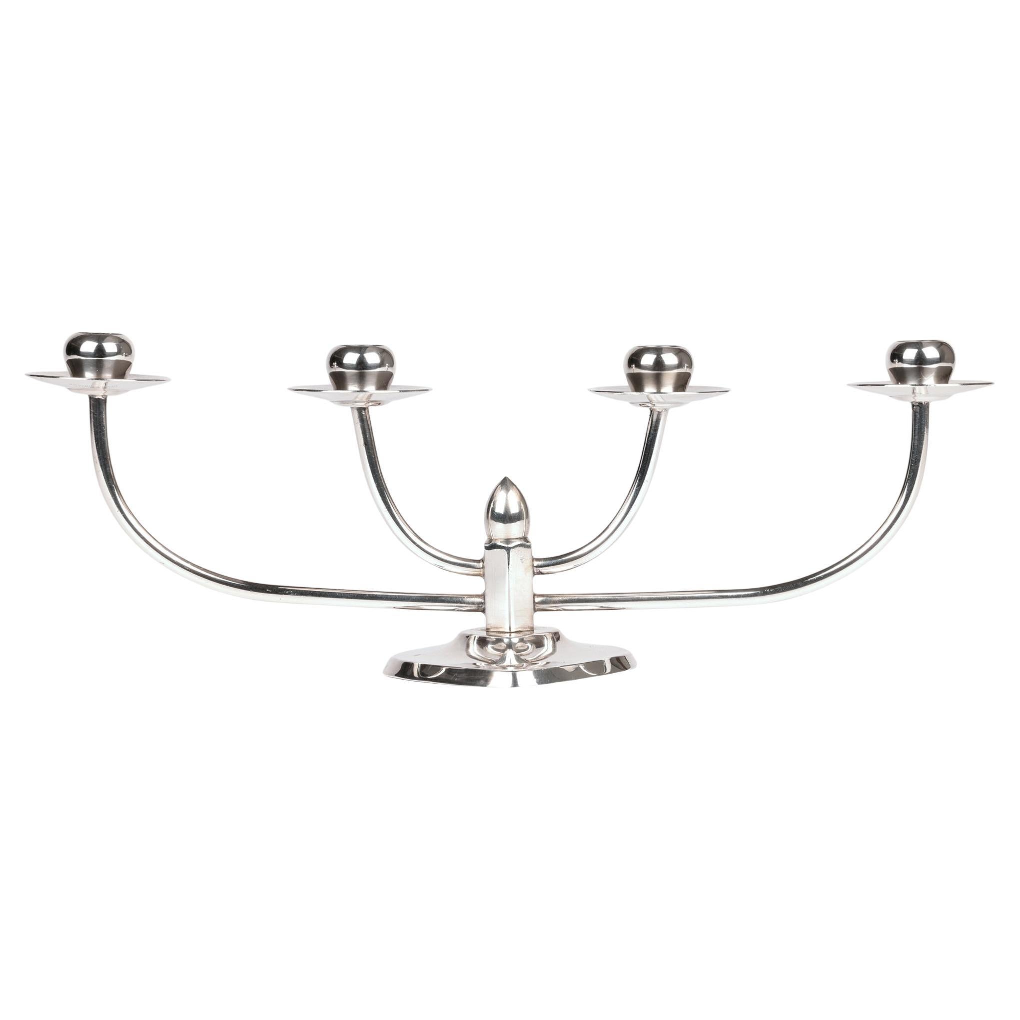 Berg Danish Mid-Century Silver Plated Candle Holder Centrepiece im Angebot