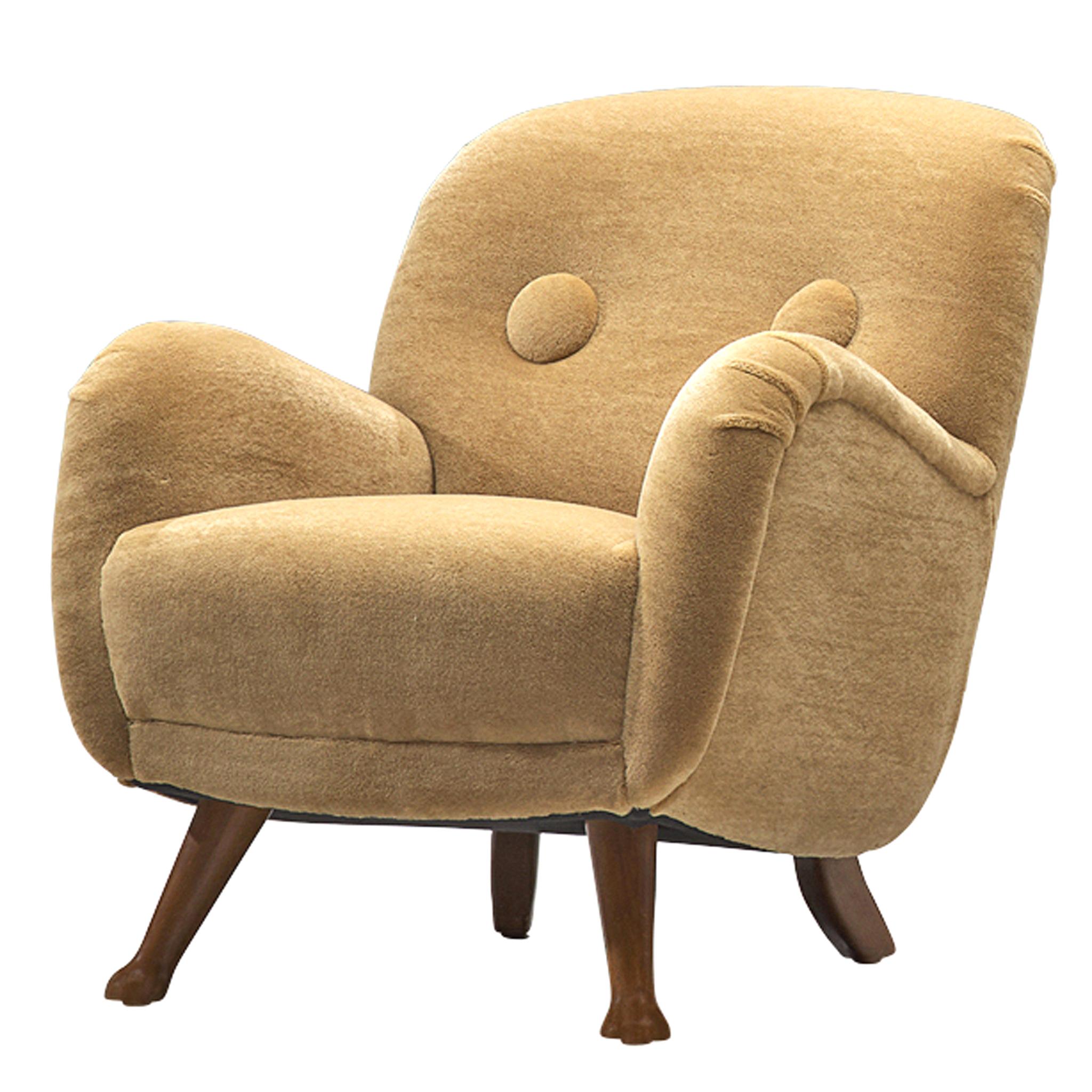 Berga Mobler Easy Chair in Mohair and Oak