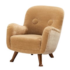 Sedia da salotto Berga Mobler in Teddy Beige di Pierre Frey