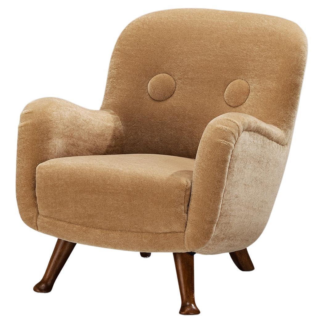 Berga Mobler Loungesessel aus beigefarbenem Teddy 