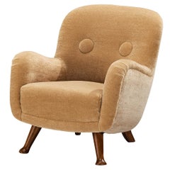 Sedia da salotto Berga Mobler in mohair Pierre Frey Teddy