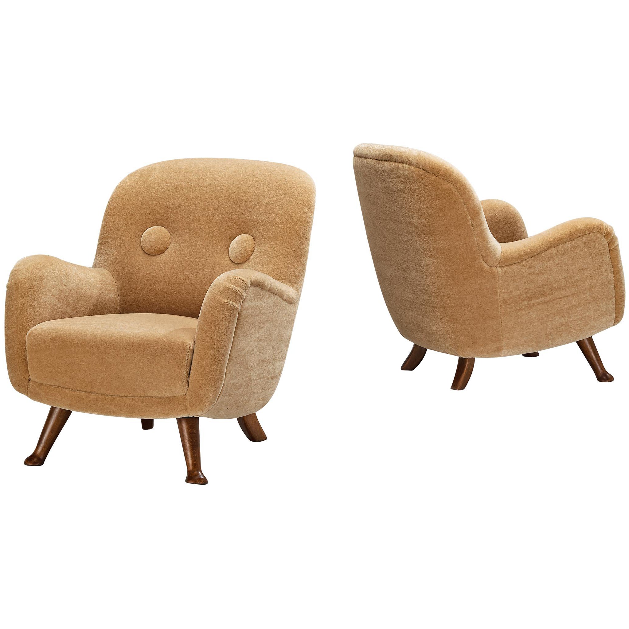 Berga Mobler fauteuils de salon en satin beige