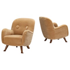 Berga Mobler Lounge Chairs in Beige Teddy