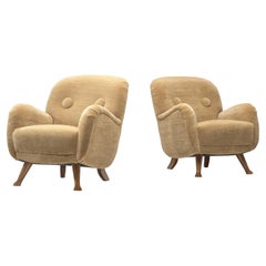 Berga Mobler Lounge Chairs in Beige Teddy 