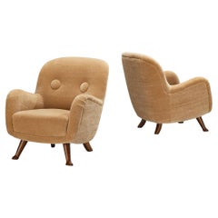 Berga Mobler fauteuils de salon en satin beige